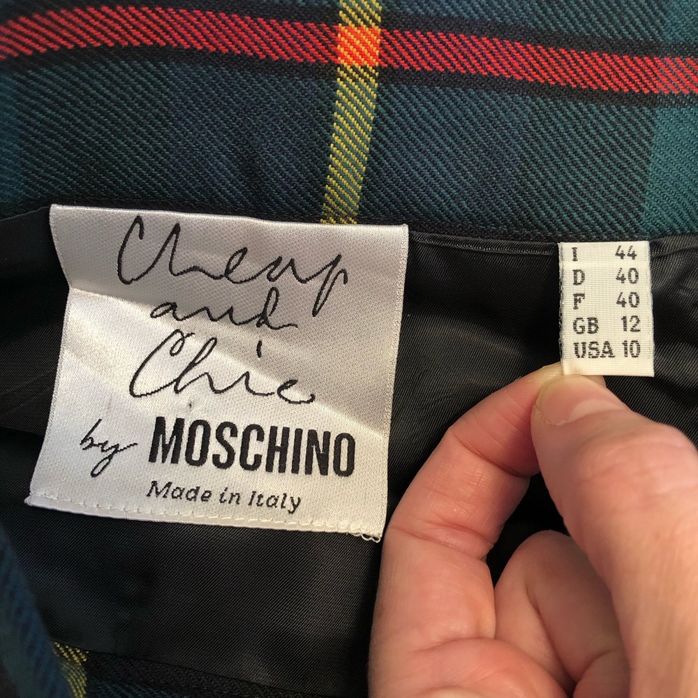 Vintage Moschino Cheap & Chic plaid skirt size 10, mint condition - Picture 5 of 7
